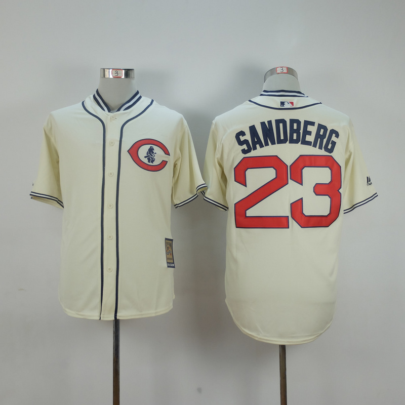 Men Chicago Cubs #23 Sandberg Cream Throwback 1929 MLB Jerseys->chicago cubs->MLB Jersey